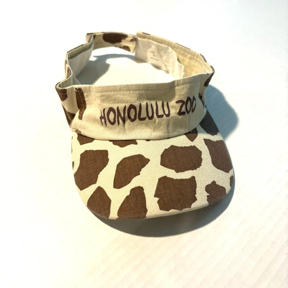 Honolulu Zoo Kids Vizor Hat‎ Giraffe Print Adjustable Lightweight